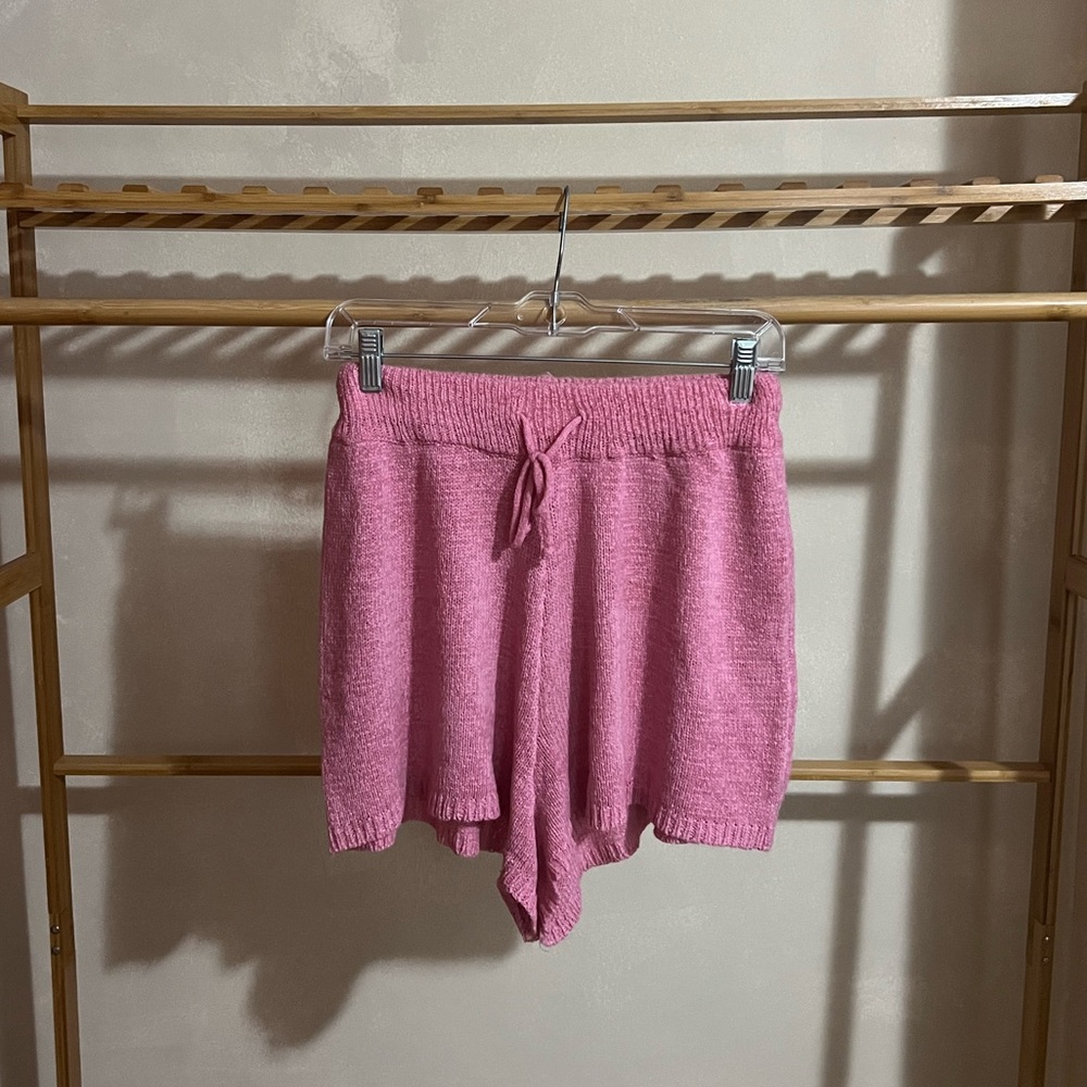 Pink Knit Beach Shorts